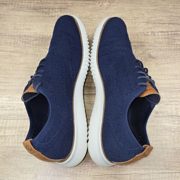 Cole Haan 2 ZeroGrand Stitchlite Men's Size 12M Navy Blue Wingtip Oxford Shoes - Picture 6 of 9